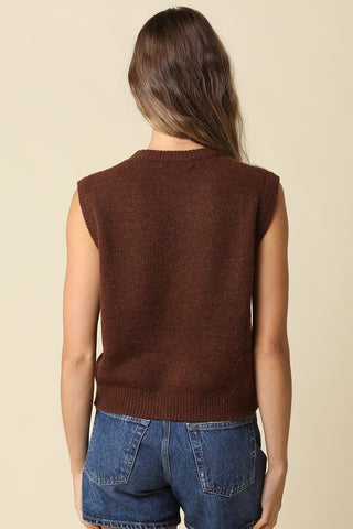 Olivaceous Rosa Essential Sweater Vest Brown
