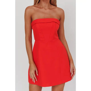 Shalei Strapless Mini Red