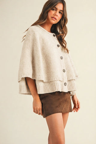 Winslet Knit Capelet Ecru
