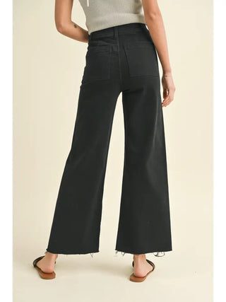 The Sutton Wide Leg Denim Fade Black