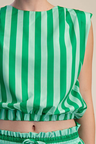 GLAM | Charlie Stripe Padded Set - Kelly Green