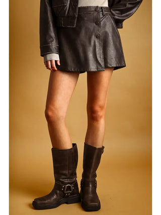 Sienna Faux Leather Skort