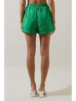 SUGARLIPS | Friona Eyelet Taliya Drawstring Shorts