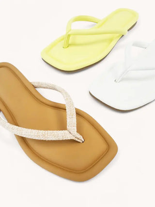 CCOCCI | Priscilla Square Toe Sandals - Beige Linen