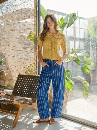 AARON & AMBER | The Soleil Stripe Pant - Blue