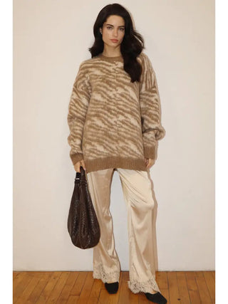 Tessa Zebra Sweater Tan