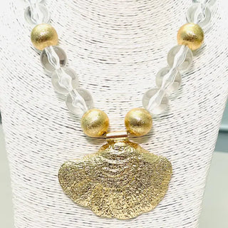 TWO FORTY TWO | Shell Statement Necklace - Gold & Clear