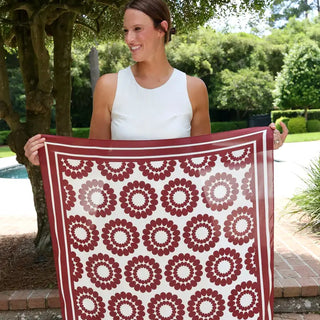 Lucy Floral Scarf Maroon White