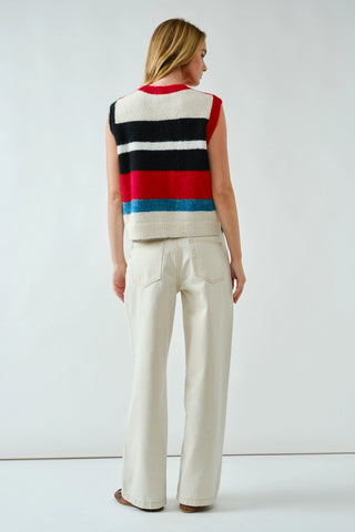 Jolie Sweater Multicolor Striped Vest