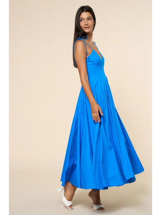 Azure Tie-Strap Midi Dress