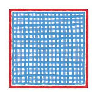 DALLIS Art | Tailgate Check Scarf Powder Blue & Red