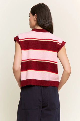 Marlow Sweater Vest Burgundy Combo