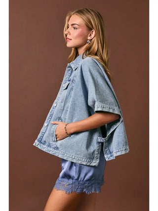 LE LIS | City Chic Denim Cape Jacket