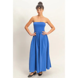 Medina Strapless Dress Cobalt