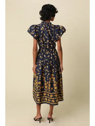 Clara Floral Puff Sleeve Midi Dress
