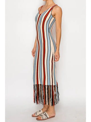 Fran Fringe Sweater Dress