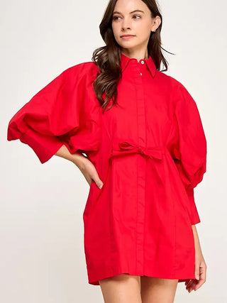 Remi Shirt Mini Dress Red