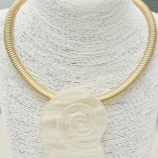 TWO FORTY TWO | White Nautilus Collar Necklace