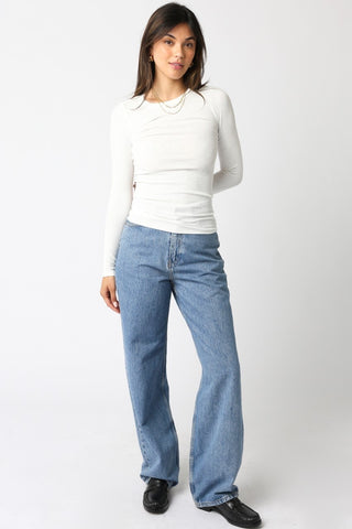 Abbey Long Sleeve Top White