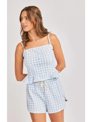SADIE AND SAGE | Starlet Gingham Set - Sky Blue