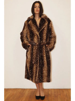 Delaney Faux Fur Coat Brown