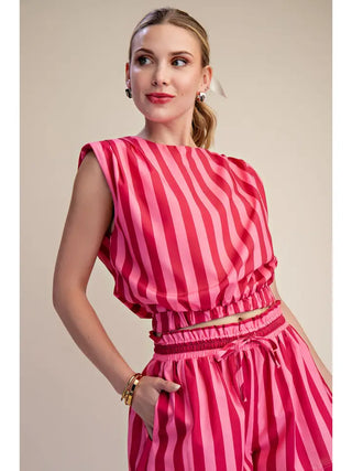 GLAM | Charlie Stripe Padded Set - Fuchsia