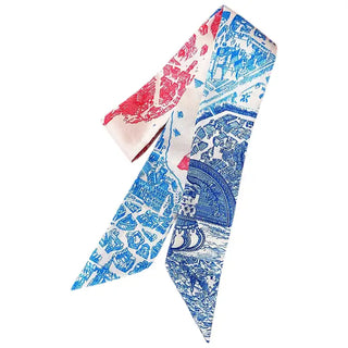 Gemelli | Knotted Scarf Necklace - Red, White & Blue