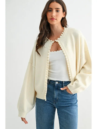 Macy Pearl Cardigan Ivory