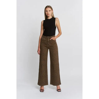 MICA DENIM | Leopard Wide Leg Jeans