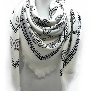 Dylan Bandana Blanket Scarf White
