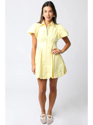 Melissa Bubble Mini Dress - Yellow