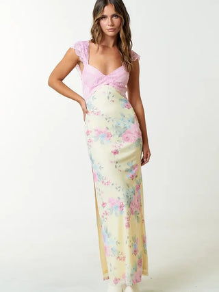The Buttercream Bloom Lace Maxi Dress