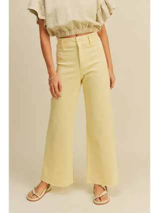 MIOU MUSE | Straight Wide Leg Denim Pants Banana