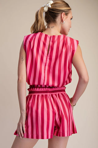 GLAM | Charlie Stripe Padded Set - Fuchsia