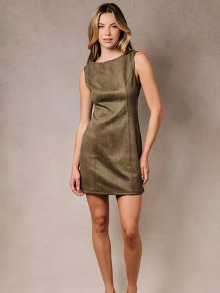 Arden Suede Dress Olive