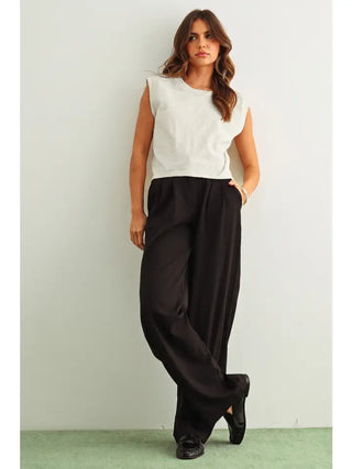 Marcy Round Neck Slub Top