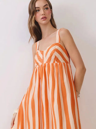 Sunset Stroll Stripe Midi Dress