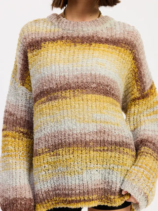 Romy Striped Sweater Yellow Brown Mix