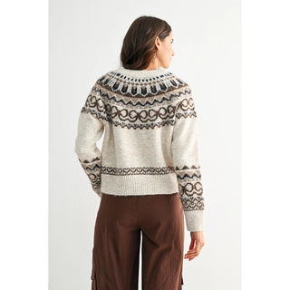 Amanda Nordic Cardigan Oatmeal Brown