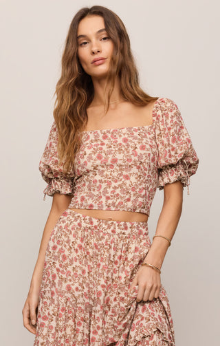 Z SUPPLY | Moira Floral Top Sandshell