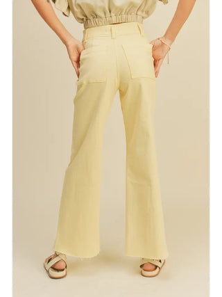 MIOU MUSE | Straight Wide Leg Denim Pants Banana