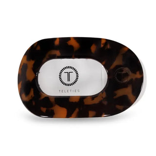 TELETIES | Round Flat Hair Clip | Medium | Tortoise