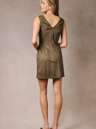Arden Suede Dress Olive