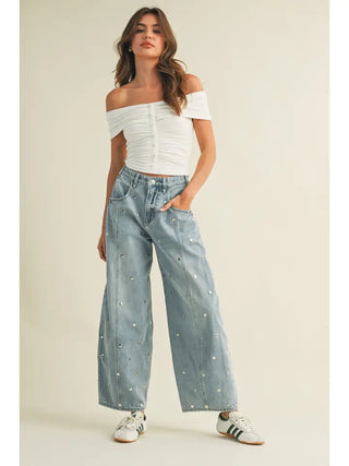 Jessy Studded Barrels Denim