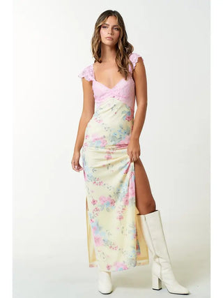 The Buttercream Bloom Lace Maxi Dress