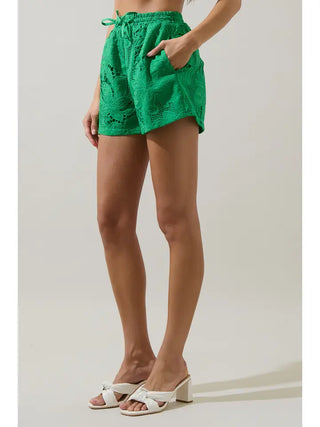 SUGARLIPS | Friona Eyelet Taliya Drawstring Shorts
