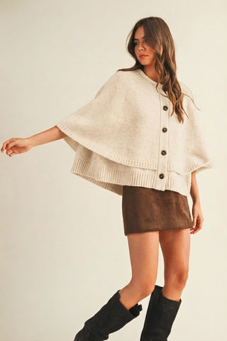 Winslet Knit Capelet Ecru