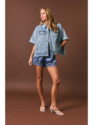 LE LIS | City Chic Denim Cape Jacket