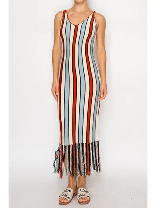 Fran Fringe Sweater Dress