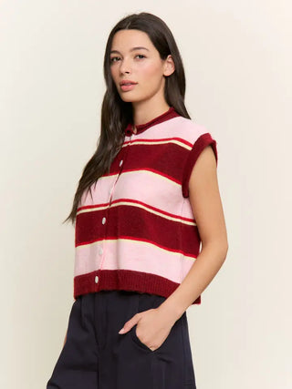 Marlow Sweater Vest Burgundy Combo